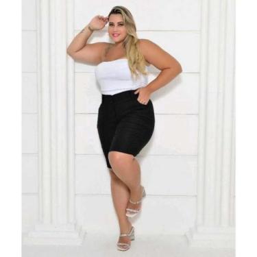 Imagem de Bermuda Feminina Bengaline Plus Size Lycra 42 Ao 52 Social - BC Girls,
