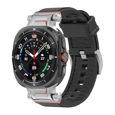 Imagem de synsing Pulseira esportiva robusta para Galaxy Watch Ultra 7 (largura de 26 mm) compatível com Samsung Watch Ultra de 47 mm, pulseira respirável de substituição para homens com TPU premium e conector