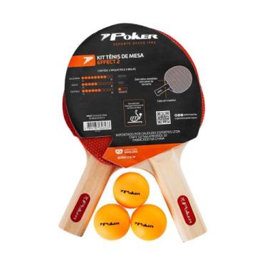 Imagem de Kit de Tênis de Mesa Poker Effect Vermelho/Preto, Vermelho, Preto, Úni