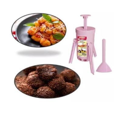 Imagem de Modelador Cortador Nhoque Brigadeiro Doce Nhoqueira Rosa - Injetemp