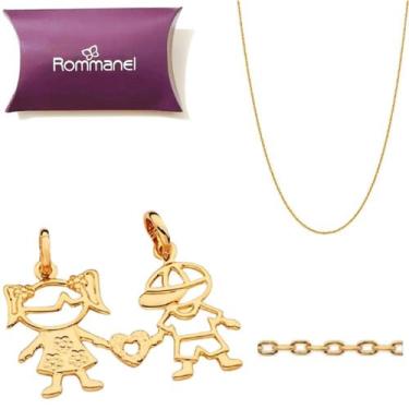 Imagem de Cordão Feminino Brother Menino Menina Rommanel Joias 50 Cm