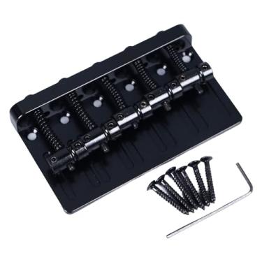 Imagem de Ponte Elétrica para Baixo, Ponte Traseira para Baixo, Tamanho Padrão, Metal, Melhor Ressonância, Estrutura Fixa Com Parafusos, Chave para Baixo de 5 Cordas (Preto)