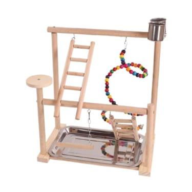 Imagem de Nishiyuenyi Playground de Pássaros de Madeira Giratório Escada de Escalada Poleiro Ginásio