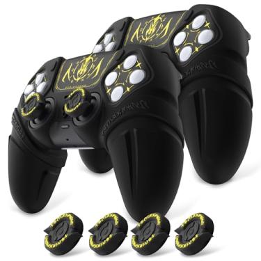 Imagem de PlayVital 2 Pack Runes Edition Silicone Cover Skin for ps5 Controller with Thumb Grips & Touchpad Skin & D-pad Area Sticker, Anti-slip Controller Grip Case Compatible with ps5 Charging Dock- Black