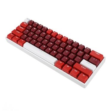 Imagem de Teclado Mecânico de 61 Teclas, Teclado de Computador Com Fio USB C RGB Retroiluminado Com Interruptor Vermelho para Casa de Escritório