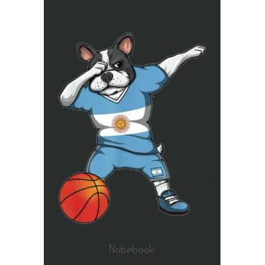 Imagem de Dabbing French Bulldog Argentina Basketball Fans Notebook: A blank lined basketball notebook 6x9 in 110 Pages that makes a fun basketball gift for teen girls, women's basketball, team basketball gifts