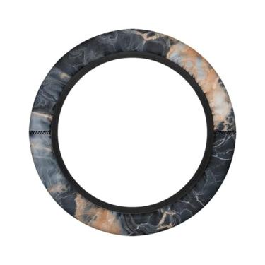 Imagem de FUIALDOLG Capa para volante de carrinho de golfe com estampa de mármore cinza, boa textura e boa aparência, não é fácil de deformar, ajuste universal (33 a 35 cm)