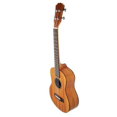 Imagem de Ukulele Elétrico Sólido Superior Apenas 4 Cordas Guitarra Osso Porca Corpo De Mogno Vermelho Tartaruga Escudo Celulóide Ligação Ukelele Kit de ukulele(26)