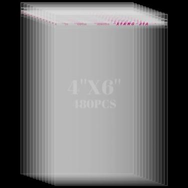 Imagem de Geyoga 480 unidades de sacos de celofane transparentes e resseláveis, autoadesivos, sacos de cookies para embalagem de biscoitos, presentes, lembrancinhas, produtos, confeitaria de doces, velas, sabão