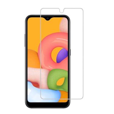 Imagem de UPONEW Protetor de tela de vidro temperado para Samsung Galaxy A01 – [Pacote com 2] [Antiarranhões] para Samsung Galaxy A01 SM-A015V Edge Protetor de tela de vidro temperado de alta transparência