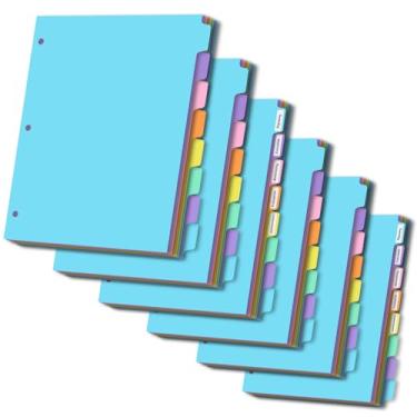 Imagem de LIMANLIRY 8 abas 6 conjuntos de divisórias de fichário com abas, índice de plástico com etiqueta, divisórias coloridas para fichário de 3 argolas (48)