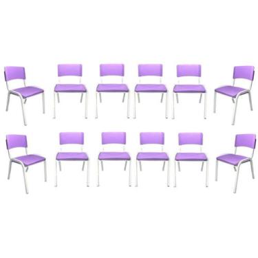 Imagem de Kit 12 Cadeira Iso Infantil Violeta Brinquedoteca Escola Creche - ECOM