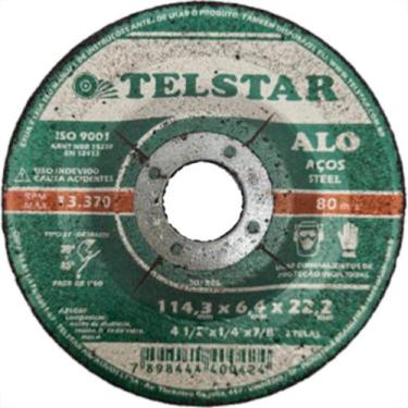 Imagem de Disco Tels.Desbaste 4.1/2X7/8- Ao42 - Kit C/5 PC - TELSTAR