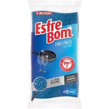 Imagem de Esponja Esfrebom Nao Risca C/3 - BETTANIN