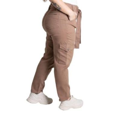 Imagem de Calça Sarja Sawary Plus Size - 278438 - Bege capuccino 54-Feminino