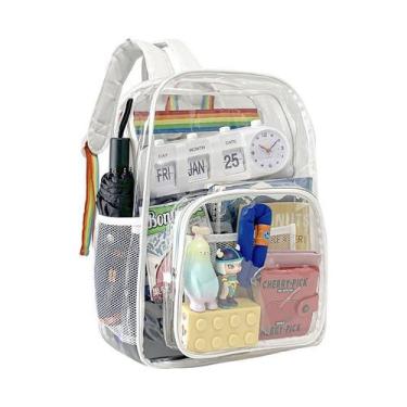 Imagem de Mochila de PVC transparente à prova d'água para laptop de 15,6 polegad