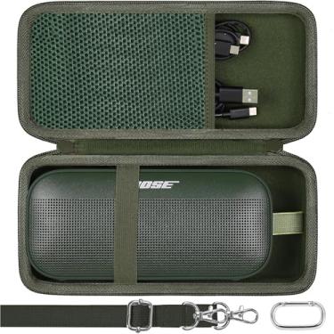 Imagem de co2CREA Capa de viagem rígida de substituição para alto-falante portátil Bose SoundLink Flex 2ª geração/Bose SoundLink Flex Bluetooth (estojo verde cipreste)