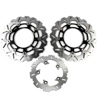 Imagem de Rotores de disco de freio dianteiros e traseiros flutuantes para Yamaha YZF R1 2007-2014, acessórios de substituição de motocicleta pretos