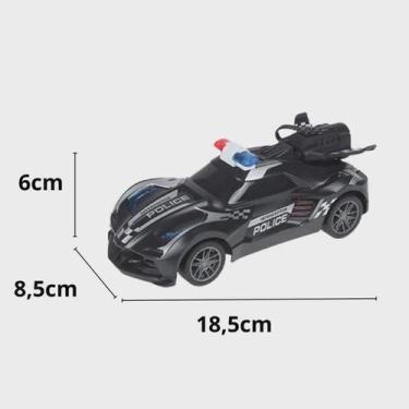 Imagem de Carro Policia Controle Remoto Solta Fumaça Com Luz (preto) - Toy King