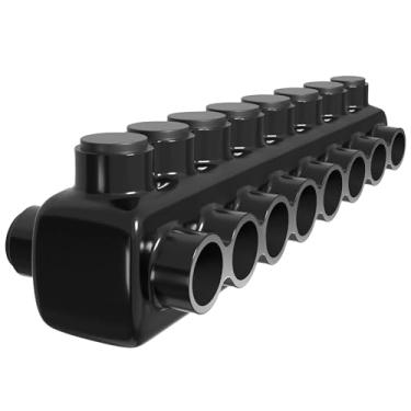 Imagem de OHLECTRIC Entrada Lateral Dupla - 8 Portas - 250-6 Awg - Conector Isolado Preto - 5/16 Allen Hexagonal - Pré-Preenchido Com Inibidor De Óxido - Revestimento De Borracha/Vinil, 6061-T6 Alumínio Cu9Al