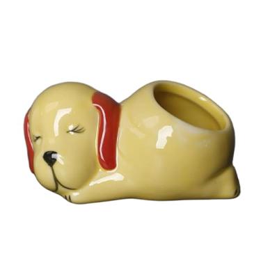 Imagem de YRMLYMOP Vaso para cães, mini vasos de suculentas para cães, plantas, plantas, vasos, vasos de cerâmica branca moderna, vasos de suculentas, pequenos recipientes de flores, decoração de animais
