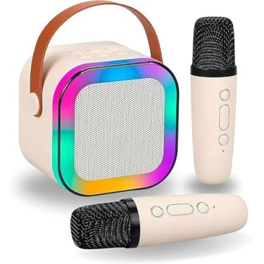 Imagem de Karaokê Sem Fio Com Dois Microfones | Karaoke Infantil Portátil Com Bluetooth | Efeitos de Voz Divertidos | Iluminação LED Multicolor | Som Potente | Diversão Para Crianças e Adultos (preto)