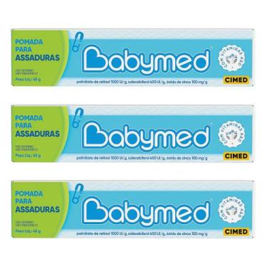 Imagem de Kit 3 Pomadas Para Prevenção De Assaduras Babymed azul 45g