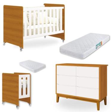 Imagem de Quarto de Bebê Berço Evolution + Cômoda 6 Gvts + 02 Colchões - Reller 