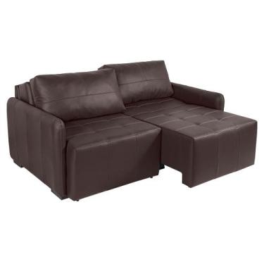 Imagem de Sofá de Couro 2 Lugares Sala de Estar 180cm Reclinável e Retrátil Athe