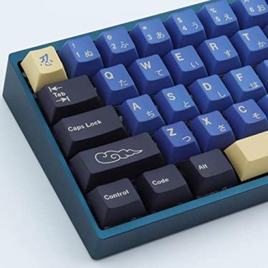 Imagem de Hyekit PBT Teclas 119 Teclas Samurai Azul Sublimação Ninja PBT Conjunto de Teclas Perfil Cereja Teclas Personalizadas para Teclados Mecânicos Cherry Gateron MX Layout dos EUA