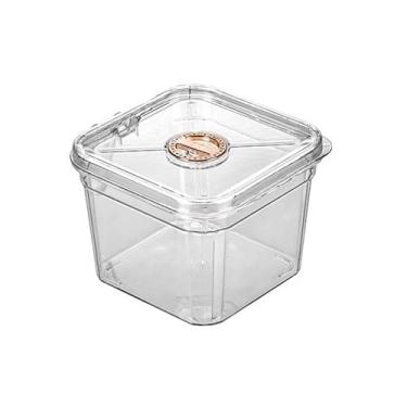 Imagem de Aquário Mini aquário de acrílico transparente com tampa quadrado pequeno aquário, 15x15x11,5cm Aquário