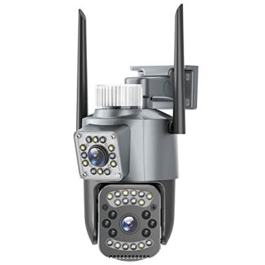 Imagem de Câmera de segurança ao ar livre com rastreamento automático, câmera IP WiFi 2MP / 3MP / 5MP / 8MP, câmera HD PTZ com visão noturna colorida, áudio bidirecional, detecção de movimento (2MP)