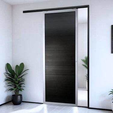 Imagem de Porta de Correr Suspensa 210cm X 70cm Lambril Esq L.25 Brimak Mix Preto