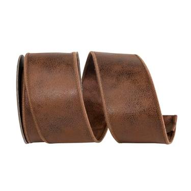 Imagem de Reliant Ribbon Fita de couro Deluxe com dois lados com fio, marrom