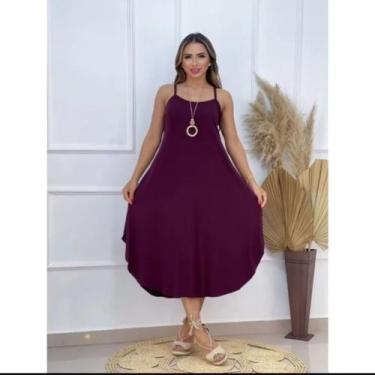 Imagem de Vestido Feminino Maxi Longo Alcinha De Malha Soltinho - C Moreira Moda