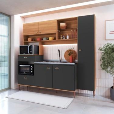 Imagem de Cozinha Compacta Karina com Paneleiro Freijó Grafite Genérico