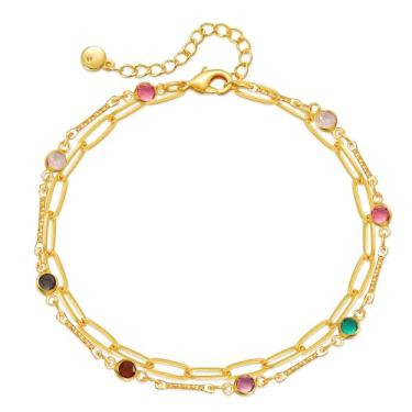 Imagem de Yumikoo Tornozeleira feminina banhada a ouro 18 k, middle, Ouro amarelo, Sem Pedra Preciosa