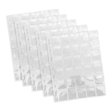 Imagem de MERIGLARE Páginas de de moeda mangas, folhas de fichário de coletor, resistência, transparente, leve, protetor de inserções de bolso, 30 Páginas de Moedas de Grades