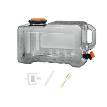 Imagem de Dynwave Recipiente de água com tampa e alça com Spigot Water Jug Dispensador portador de água para mochila de sobrevivência para RV, 18l