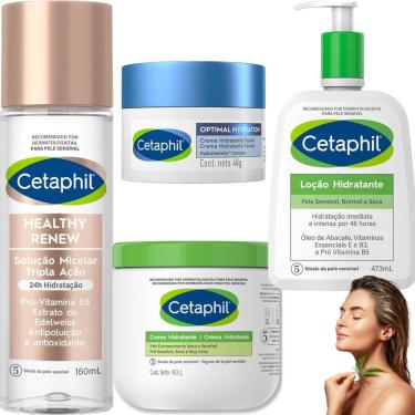 Imagem de Kit Cetaphil Loção Creme Hidratante Facial Optimal Hydration