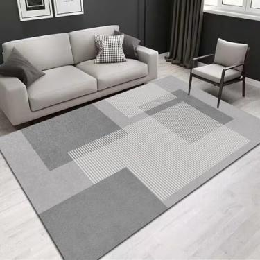 Imagem de Tapete cinza para sala de estar, tapete grande para quarto, tapete macio para cabeceira, tapete minimalista para decoração de casa, AD1736, QD, A, 300x400CM