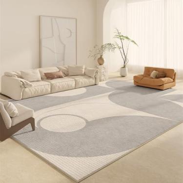 Imagem de Tapete listrado geométrico bege minimalista estilo creme decoração sala de estar tapetes confortável macio quarto tapete de jogo, AX026,3,H,300x400CM