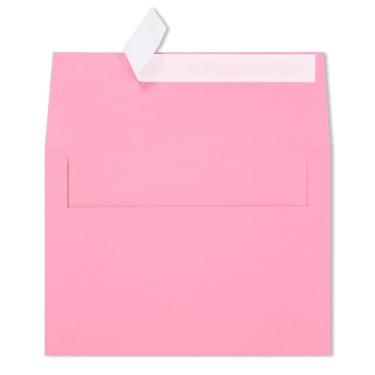 Imagem de Envelopes rosa para convites pacote com 50 - 11 x 14 cm A2 pequenos envelopes autoselados, ideais para casamentos, festas, negócios e cartões comemorativos