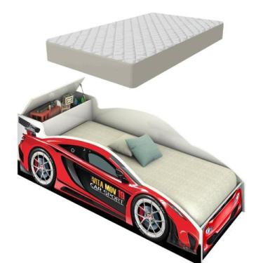 Imagem de Mini Cama Infantil Cama Carro com Colchão - Caselli Store, Vermelho