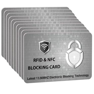 Imagem de SaiTech IT 10 cartões com bloqueio RFID protegem toda a sua carteira, bolsa e cartões contra roubo NFC sem contato para homens e mulheres - prata PL, Prata, Rf