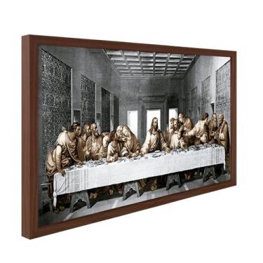 Imagem de Quadro Decorativo Religiosos Santa Ceia Jesus Fé Sagrada Família com M