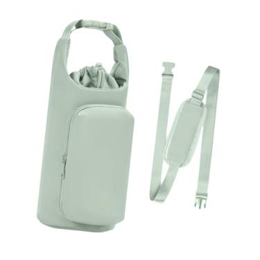 Imagem de simhoa Bolsa de tampa de copo de porta de garrafa de água com alça de ombro portátil luva de garrafa de água ao ar livre para acampamento ao ar livre, Verde