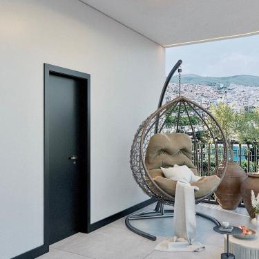 Imagem de Kit Porta de Madeira Completa 213cm X 64cm Batente 12cm Lado Direito Incoportas Preto Tx