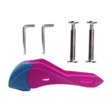 Imagem de Aymzbd de freio de skate de rolo, acessórios de patinação de rolos, rolha de freio portátil de skate portátil premium, crianças de patins embutidas, Rosa Vermelho E Azul