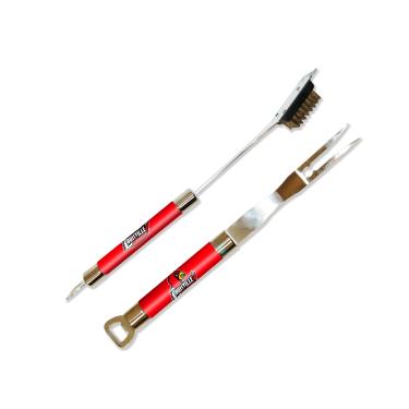 Imagem de NCAA Louisville Cardinals Conjunto de limpador de garfo e grelha para churrasco